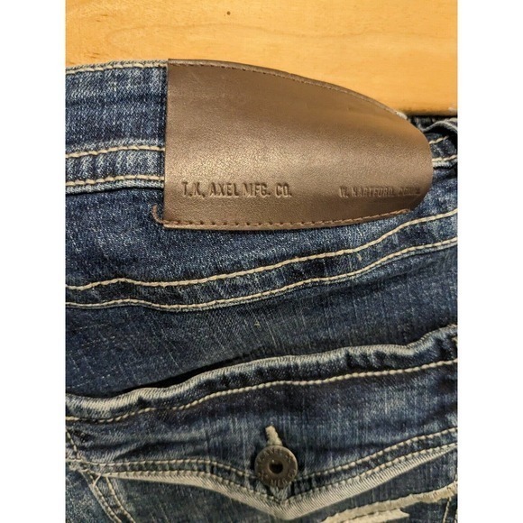 TK AXEL Mens Jeans Size 36X32 Actual 38x30 Slim‎ Fit Boot Cut Light Wash Blue - Picture 4 of 7